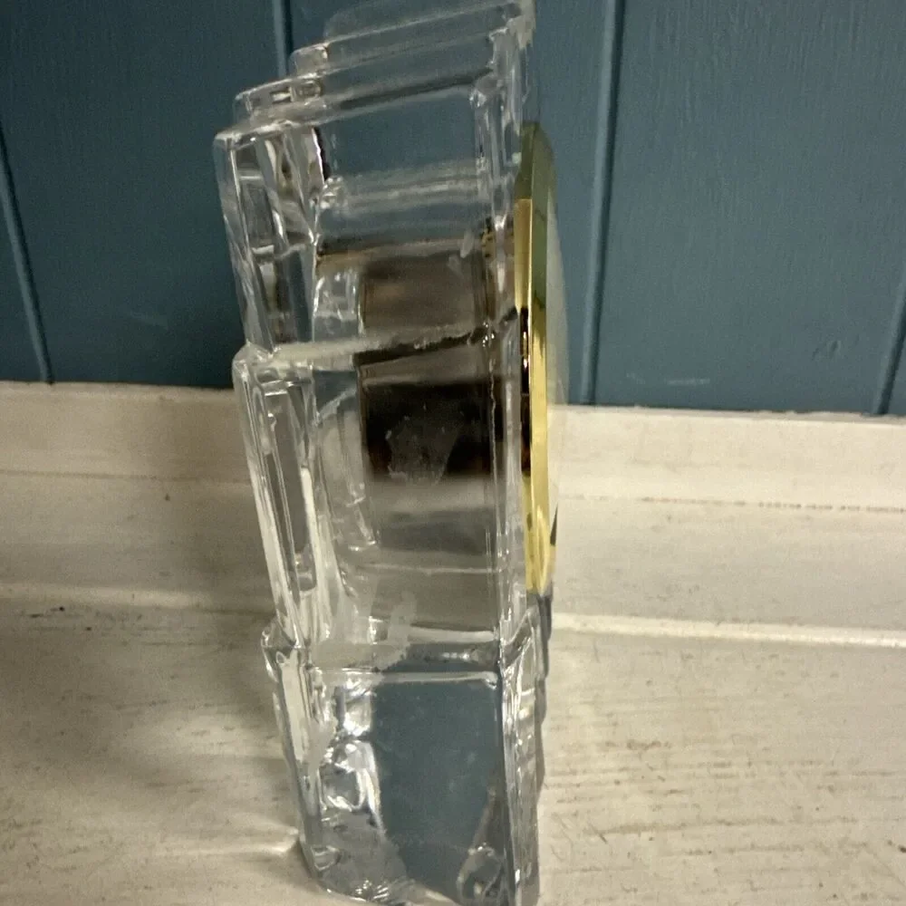 Vintage Seiko Solid Lead Crystal Clock Desk/ Mantel, QQZ286S‎ Japan 1995